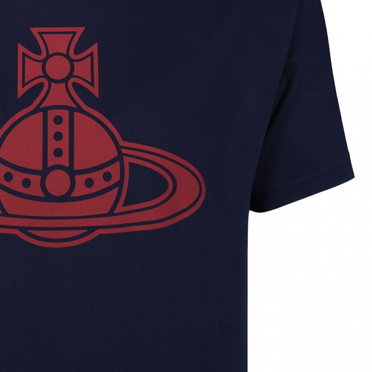 Navy Blue Logo Print T-Shirt