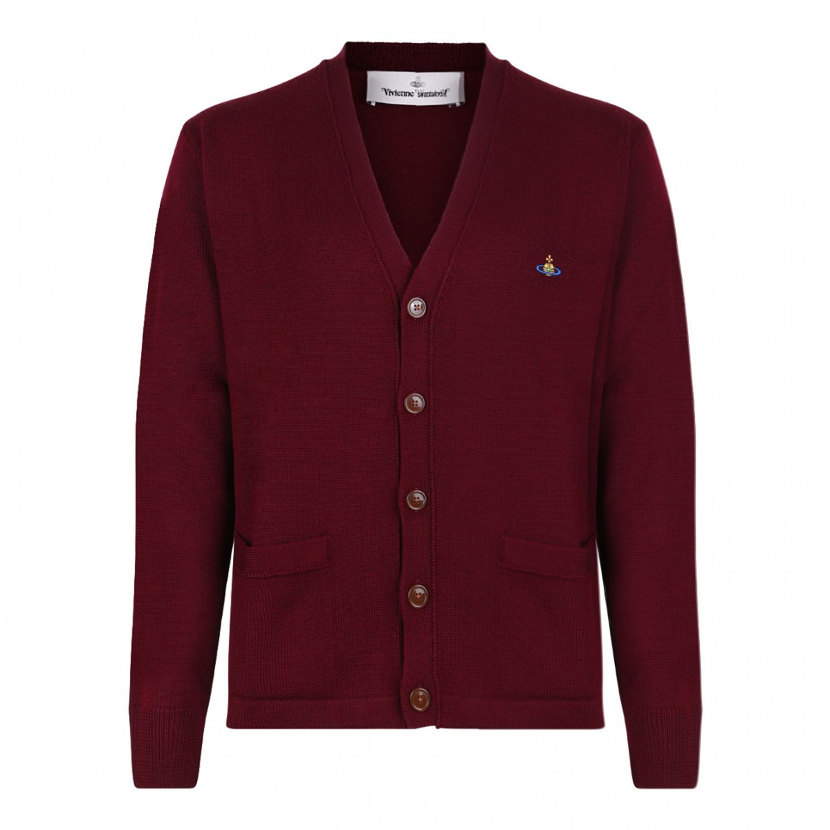 Red Orb-Embellishment Cardigan