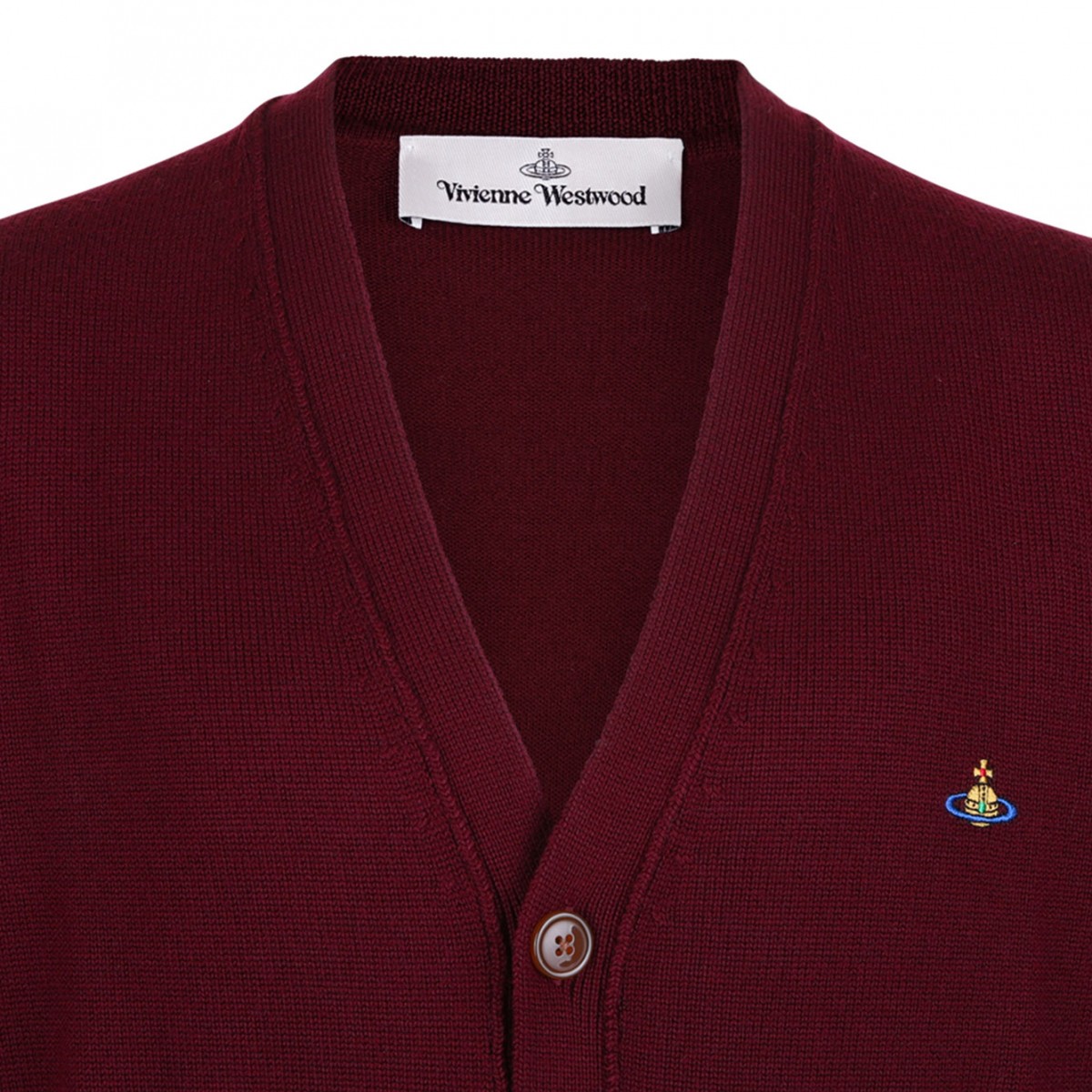 Red Orb-Embellishment Cardigan