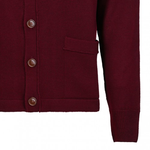 Red Orb-Embellishment Cardigan