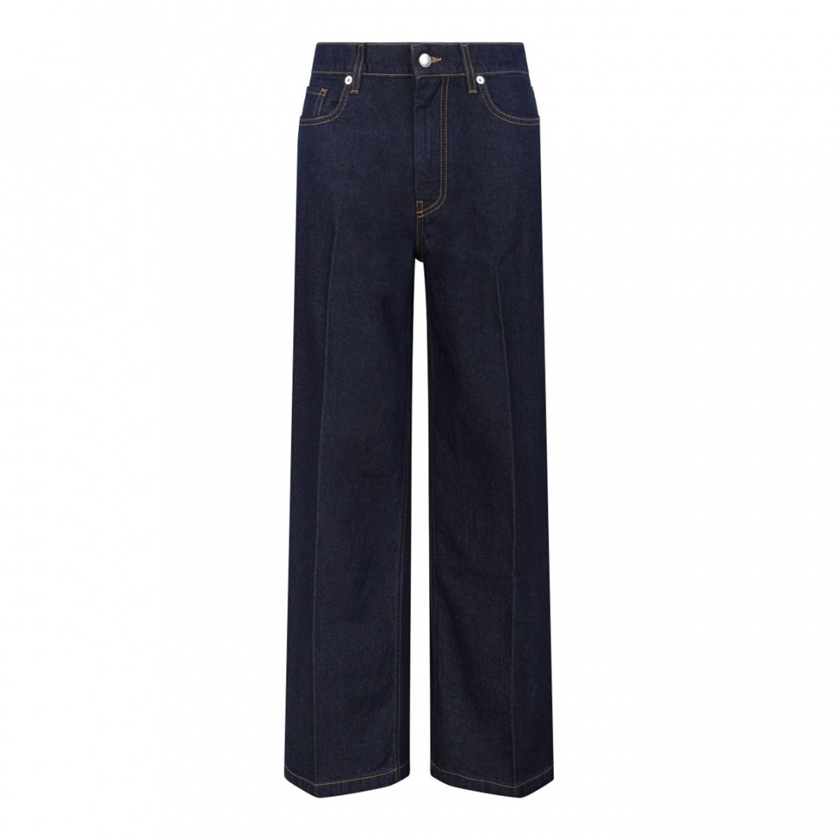 Dark Blue High Waisted Wide Leg Jeans