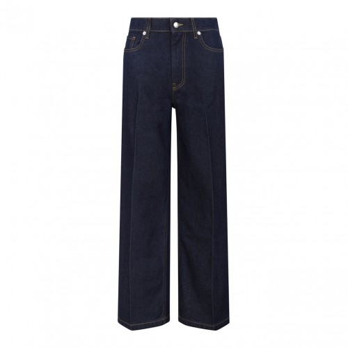 Dark Blue High Waisted Wide Leg Jeans