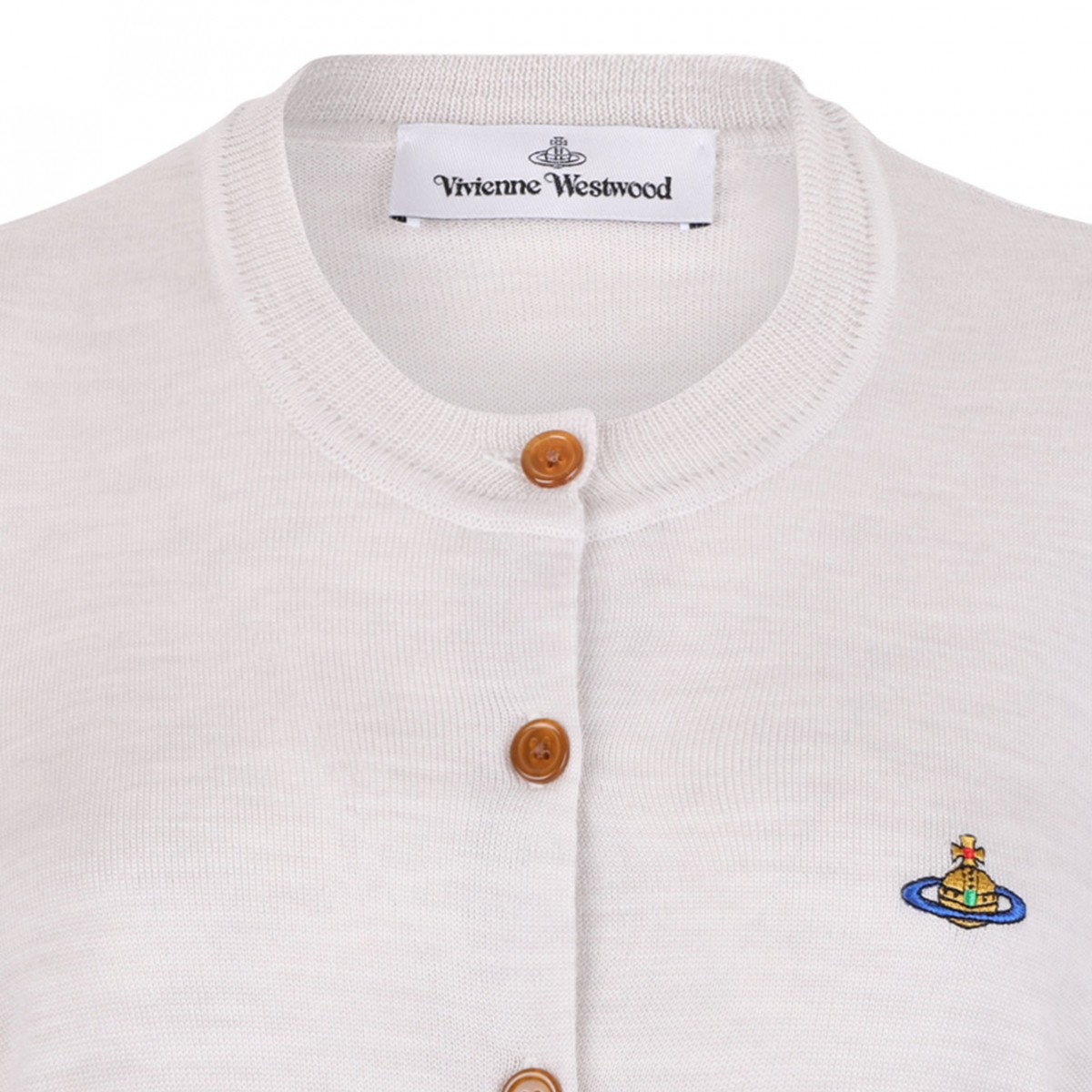 Grey Melange Puff Sleeve Buttoned Cardigan