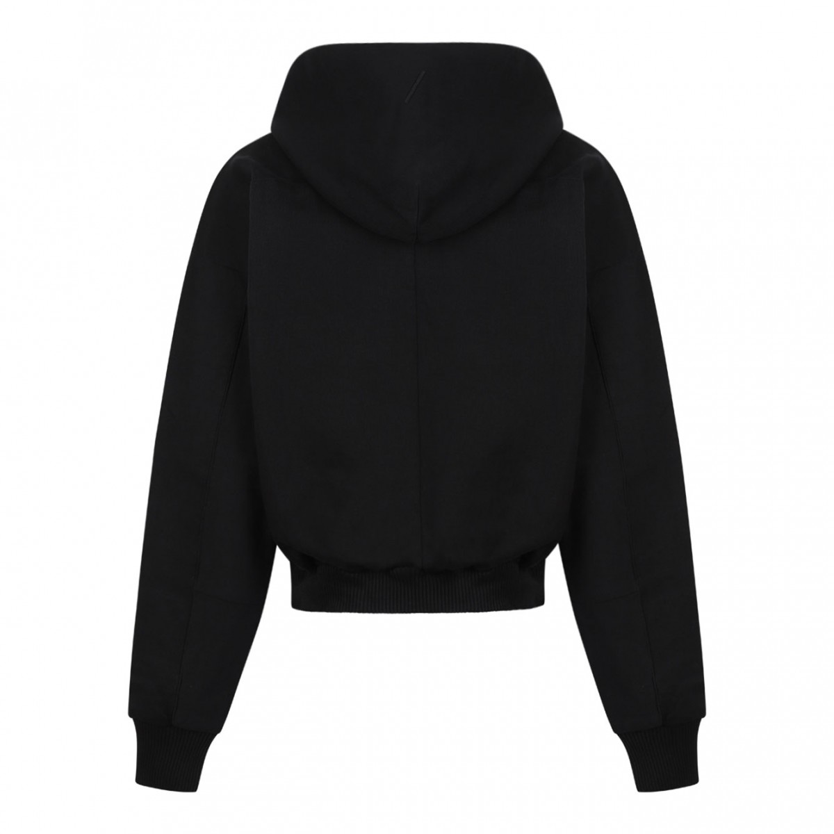 Black Zip-Up Hoodie With Hand Gaiters