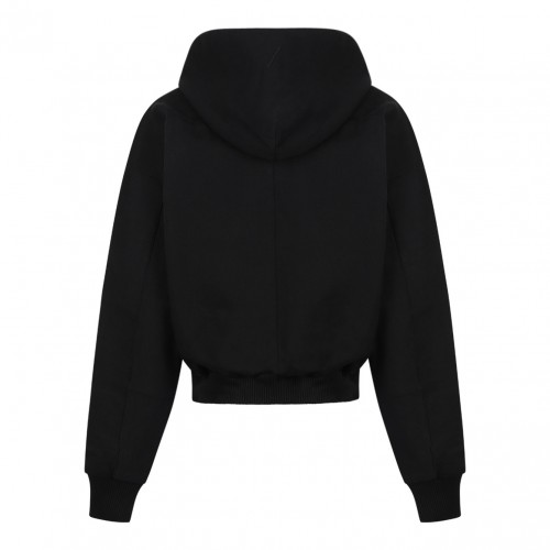 Black Zip-Up Hoodie With Hand Gaiters