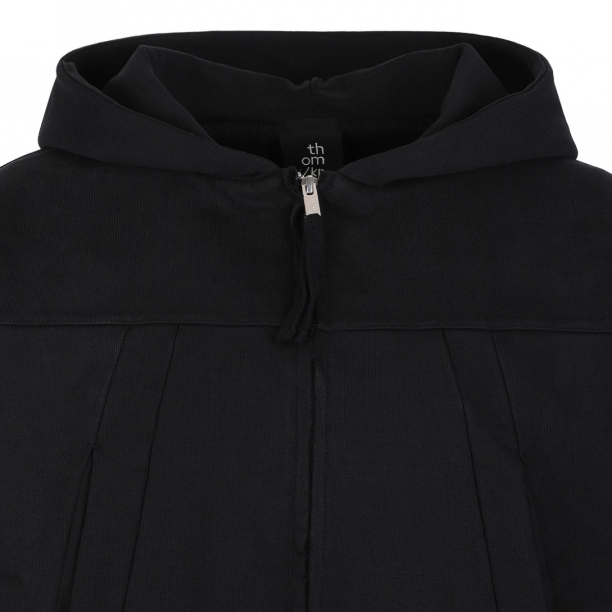Black Zip-Up Hoodie With Hand Gaiters