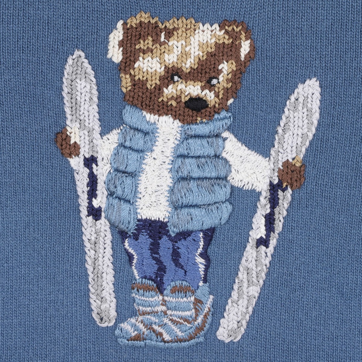 Light Blue Wool Knit Teddy Bear Sweater