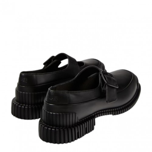 Black Pix Leather Ballerina Shoes 2