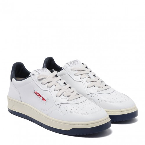 White and Blue Medalist Sneakers