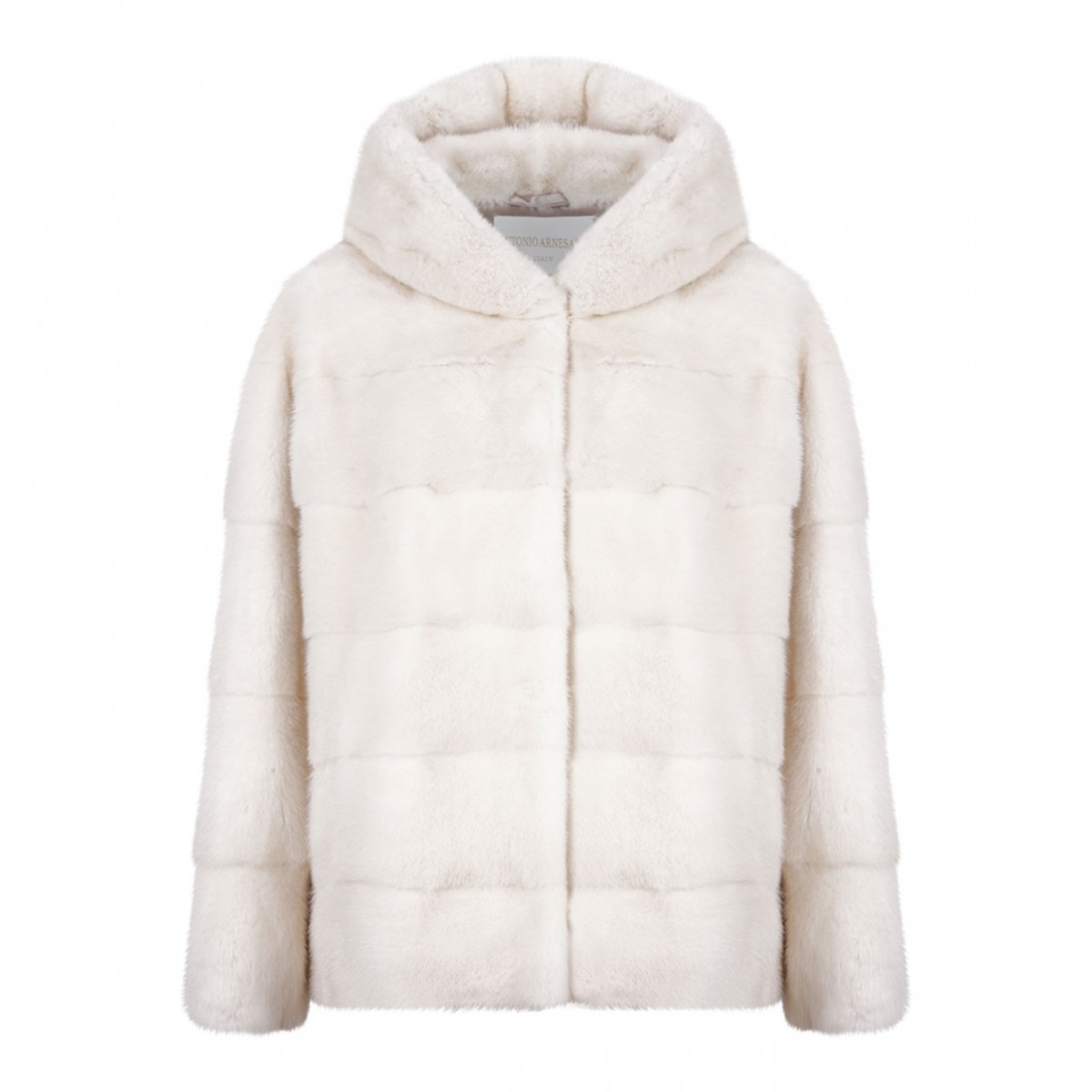 Pearl Mink Fur Coat with Hood