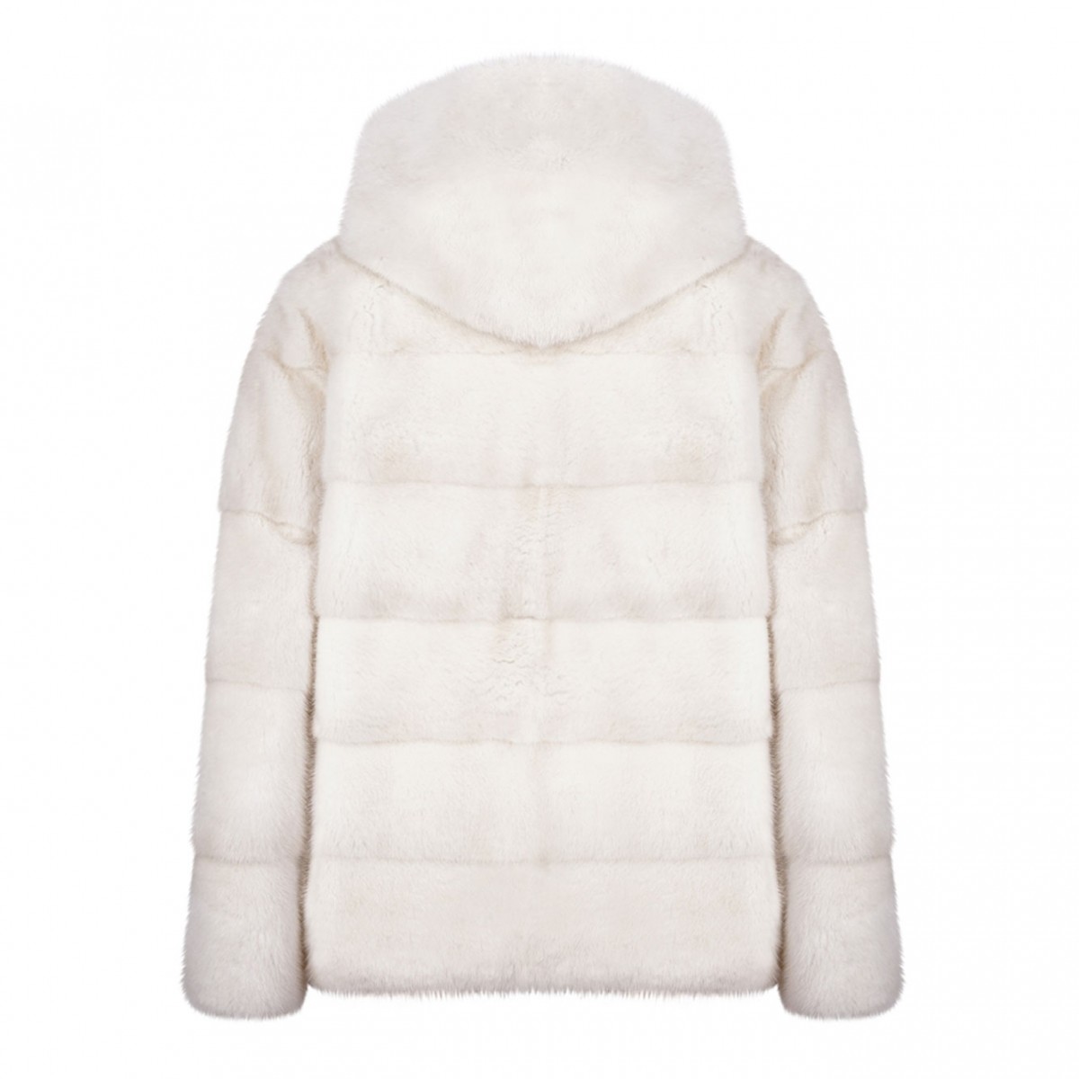 Pearl Mink Fur Coat with Hood