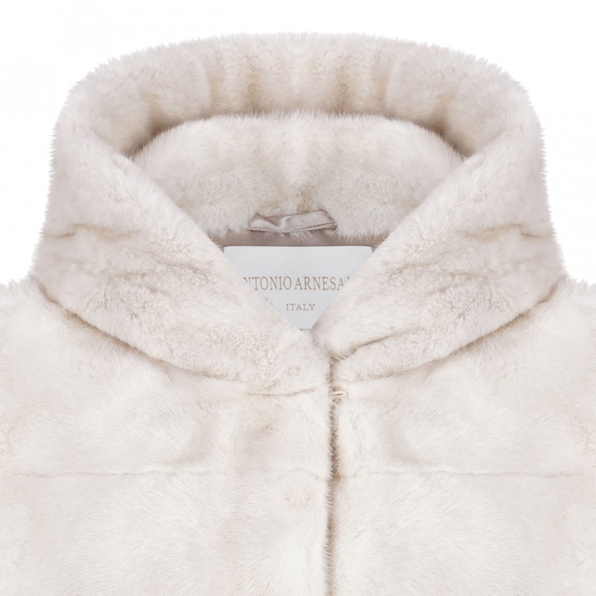 Pearl Mink Fur Coat with Hood
