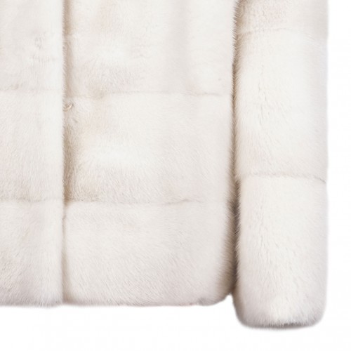 Pearl Mink Fur Coat with Hood
