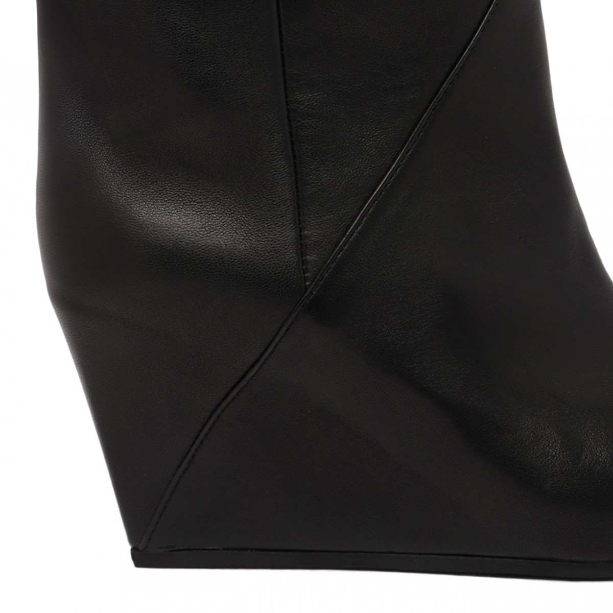 Black Leather Wedge Boots