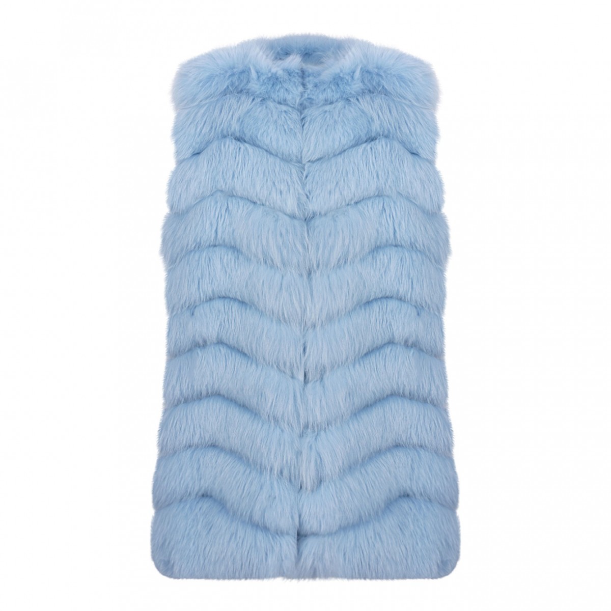 Light Blue Fox Fur Vest