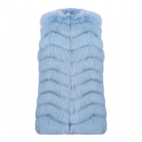 Light Blue Fox Fur Vest