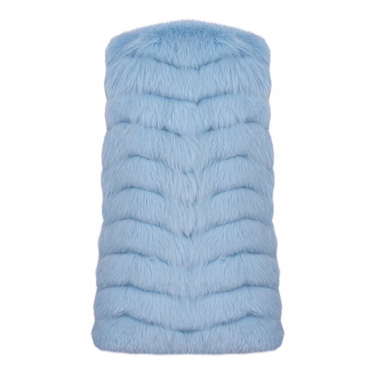 Light Blue Fox Fur Vest