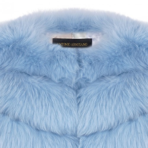 Light Blue Fox Fur Vest
