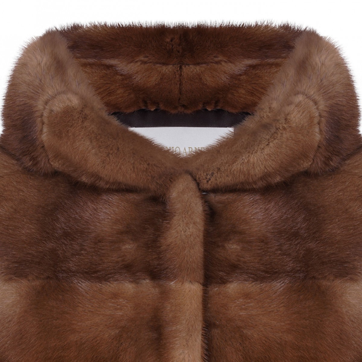 Brown Mink Fur Coat with Hood
