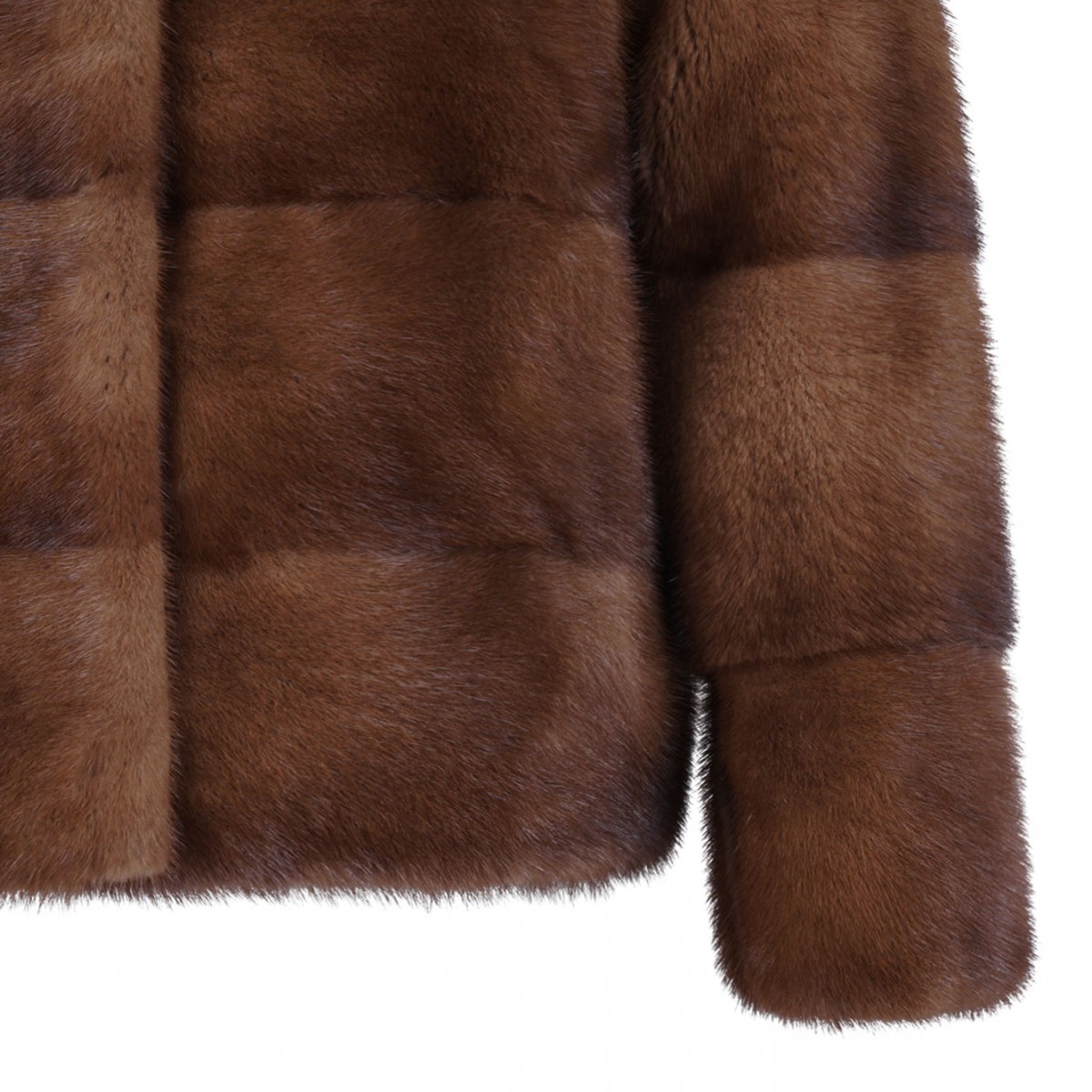 Brown Mink Fur Coat with Hood