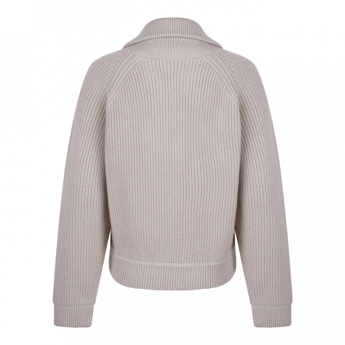 Beige Shearling and Knit Jacket