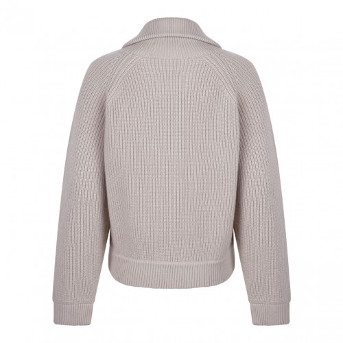 Beige Shearling and Knit Jacket