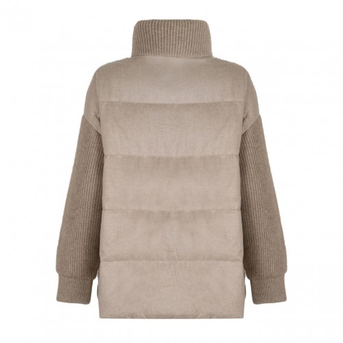 Mink and Cashmere Coat with High Collar 2