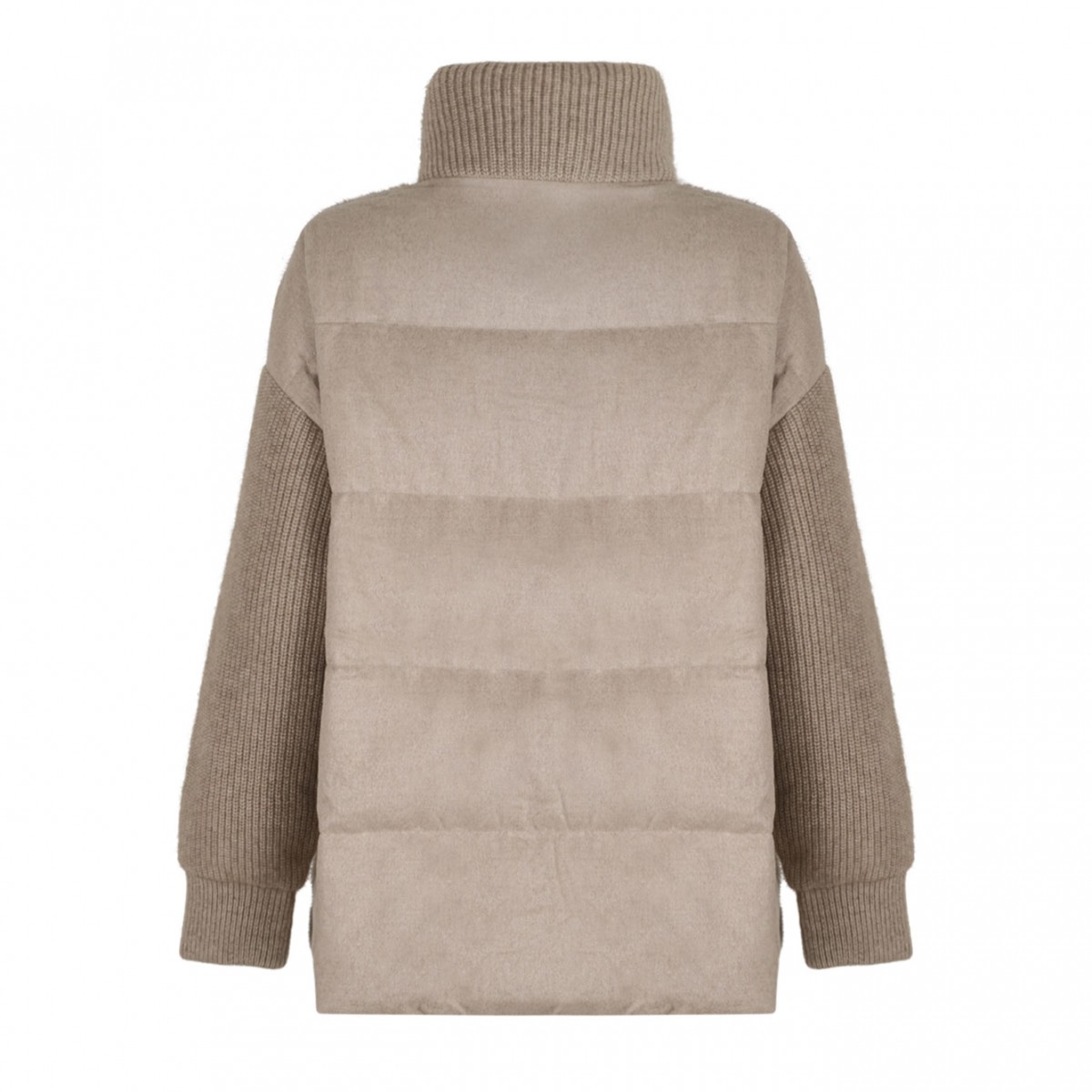 Mink and Cashmere Coat with High Collar