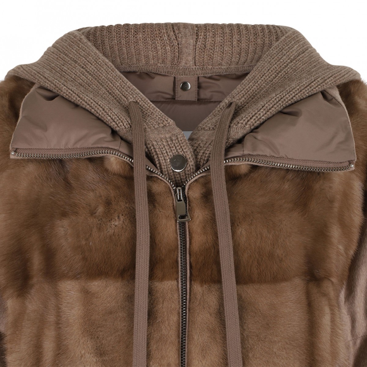 Patel Cashmere and Mink Fur Jacket with Adjustable Hood