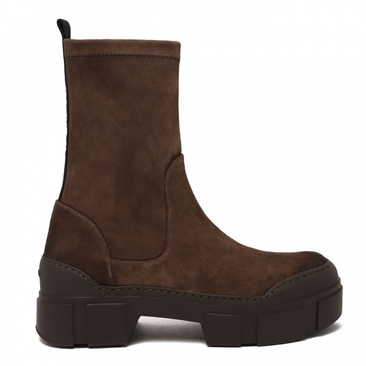 Dark Brown Suede Platform Boots