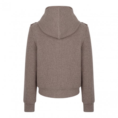 Beige and Brown Shearling and Knit Double Face Jacket 2