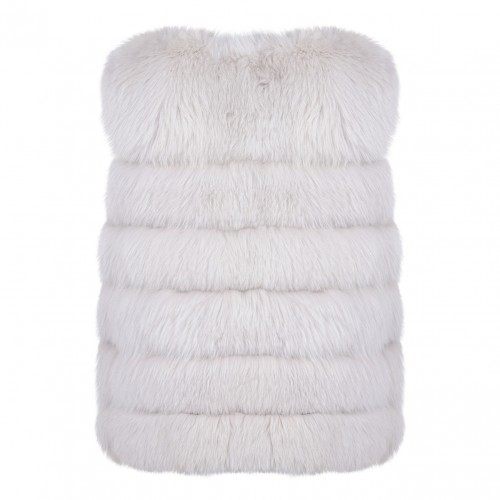 Pearl Fox Fur Vest with Low Collar 2