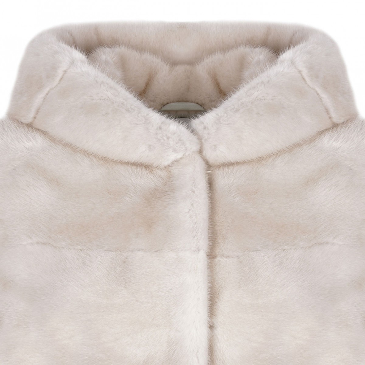Pearl Mink Fur Coat with Hood and Belt
