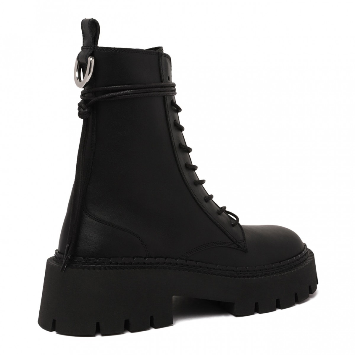 Black Lace-Up Combat Boots