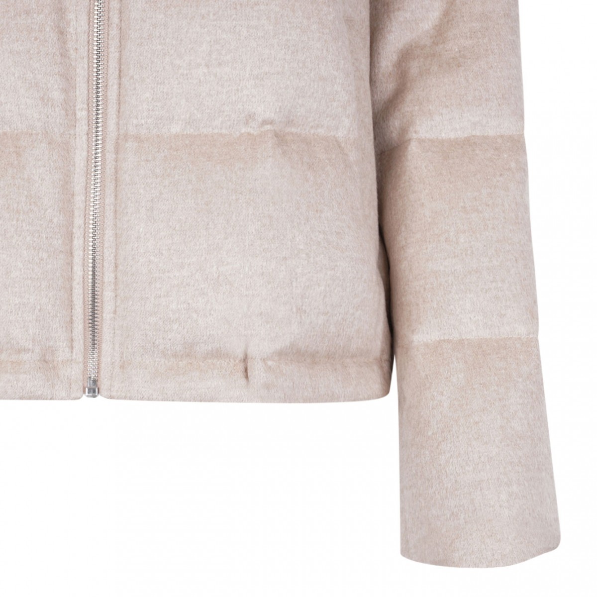 Beige Mink and Cashmere Padded Jacket