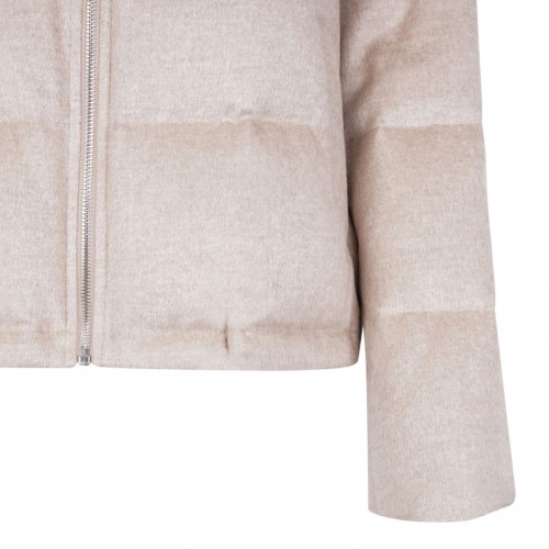 Beige Mink and Cashmere Padded Jacket