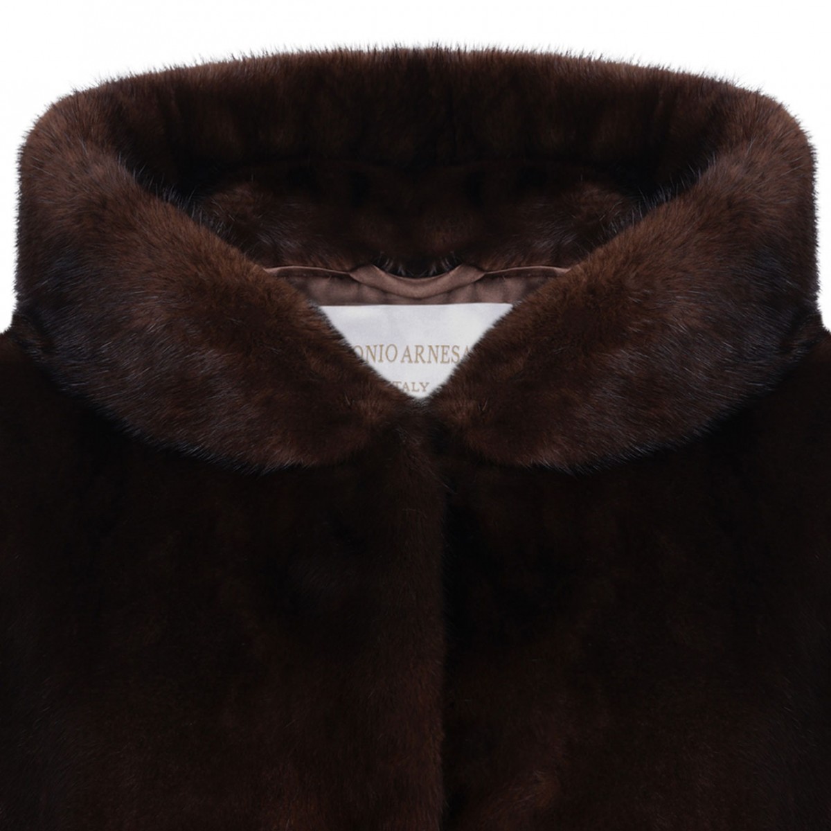 Dark Brown Mink Fur Midi Coat with Hood