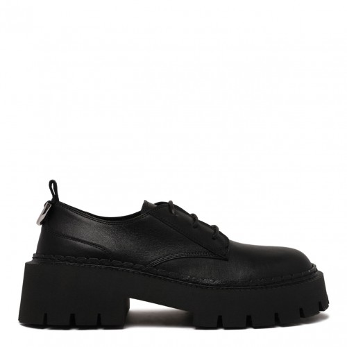 Black Lace-Up Platform Shoes