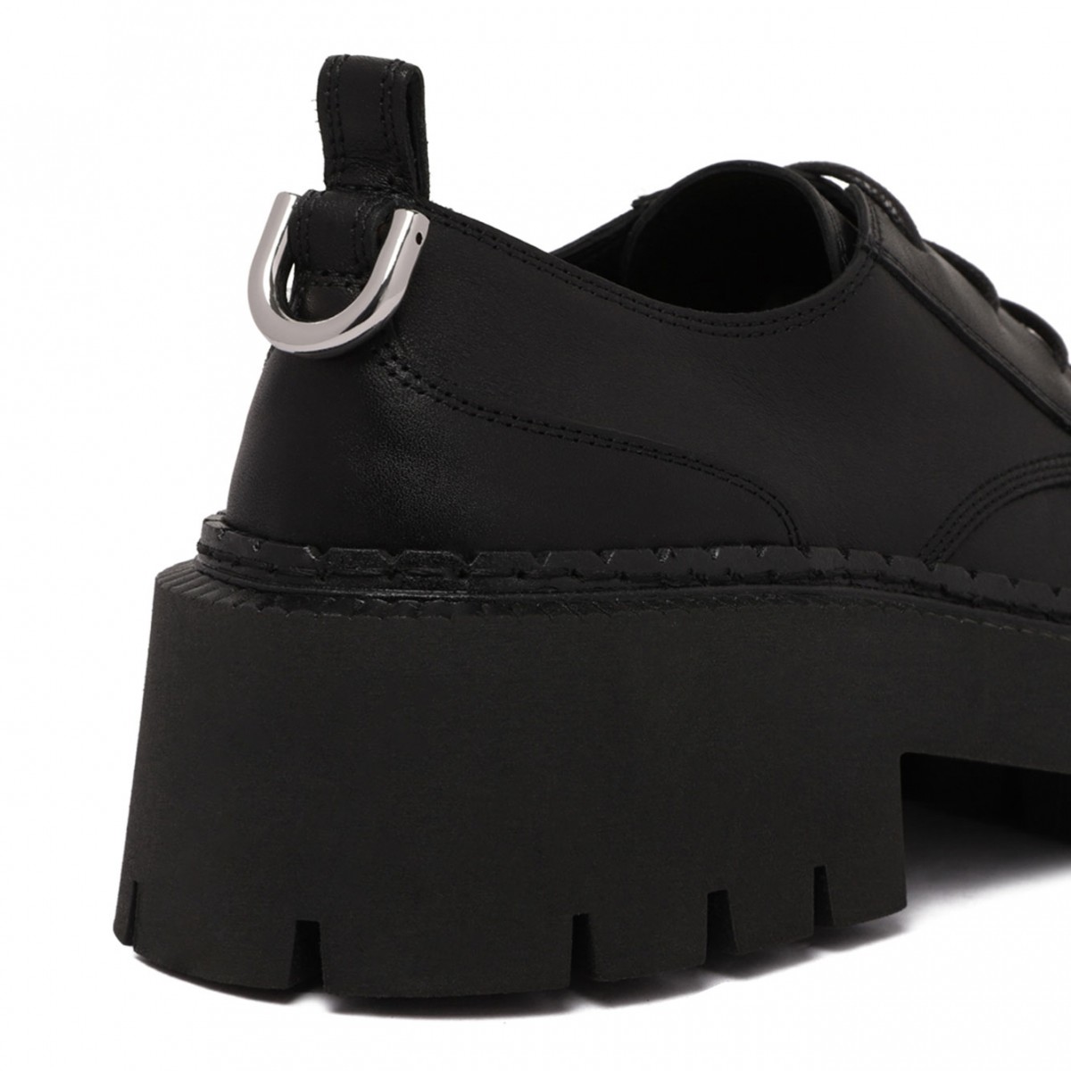 Black Lace-Up Platform Shoes