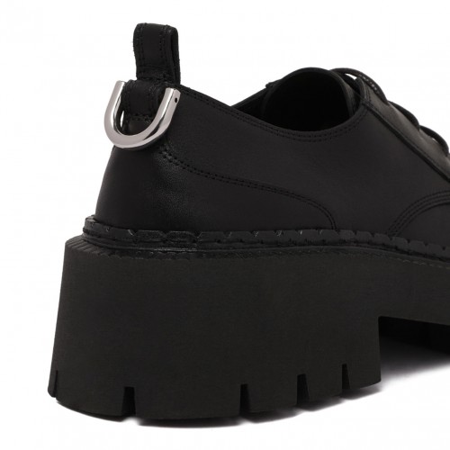 Black Lace-Up Platform Shoes