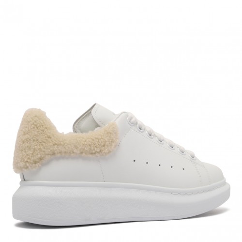 White With Furry Heel Tab Oversized Sneakers