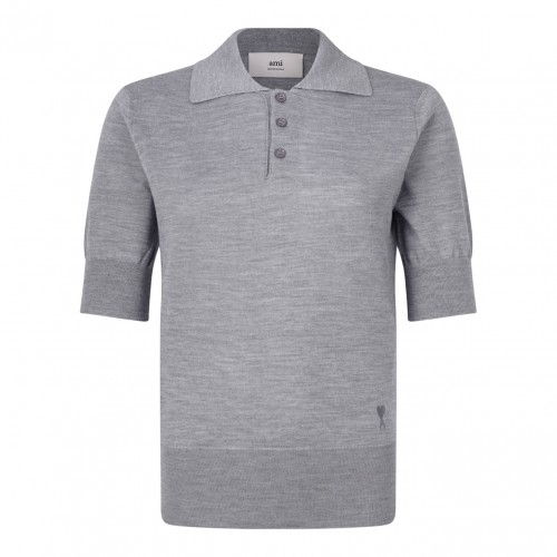Grey Short Sleeve Polo Shirt