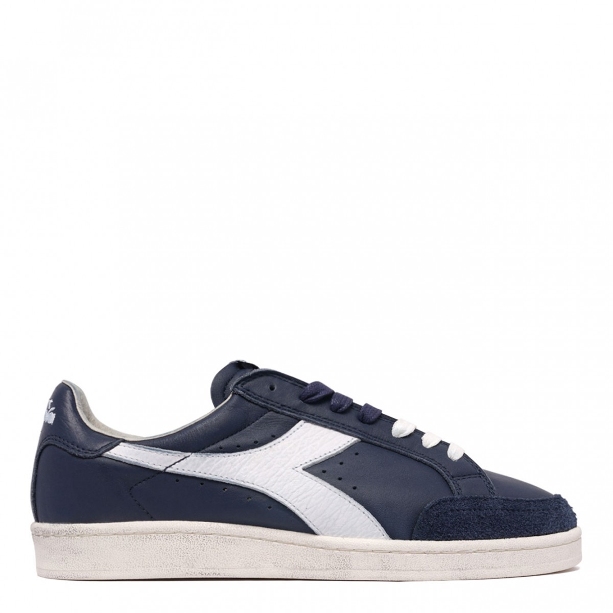 Dark Navy Leather Sneakers