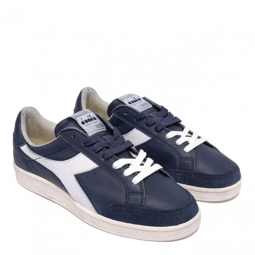 Dark Navy Leather Sneakers