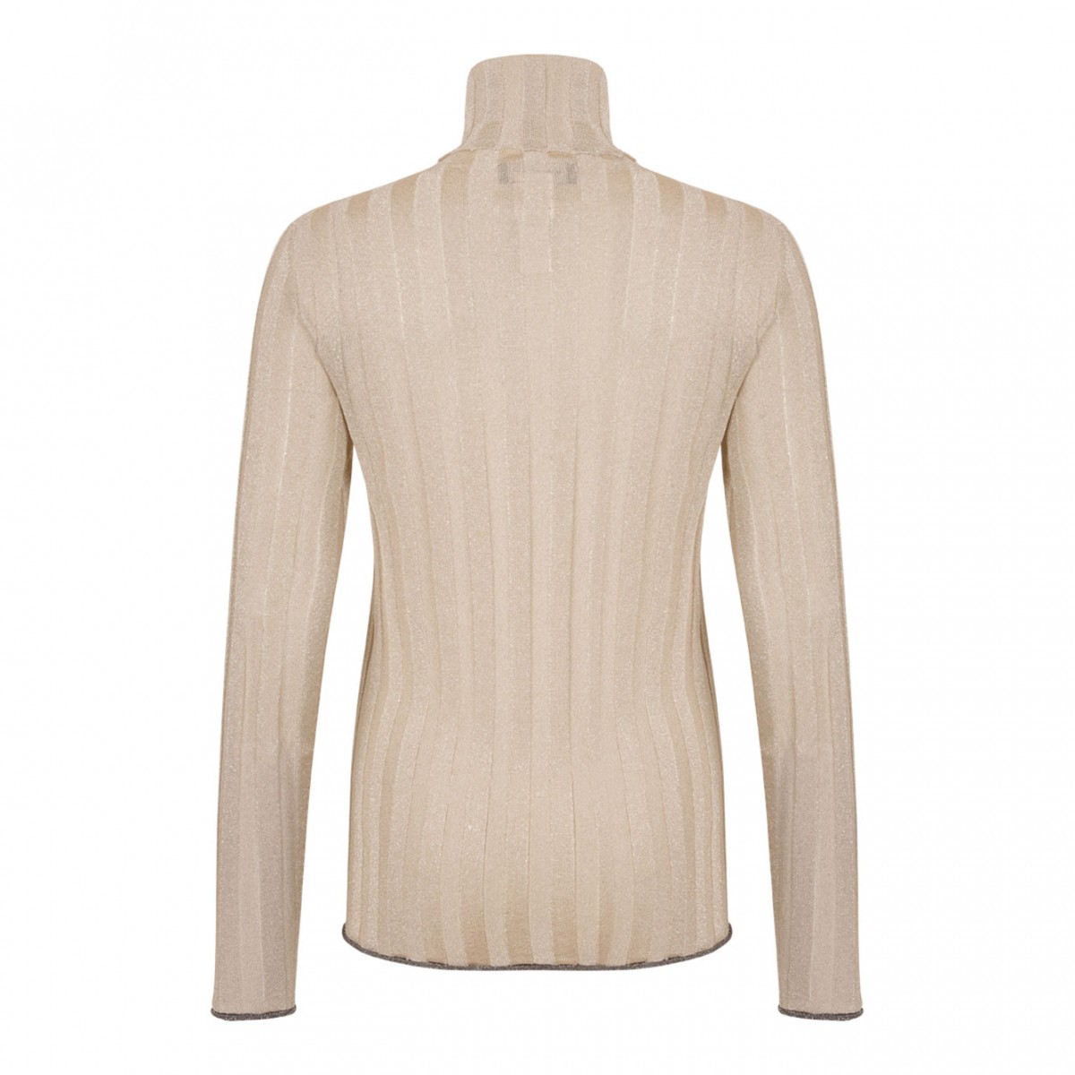 Beige High Neck Knitwear