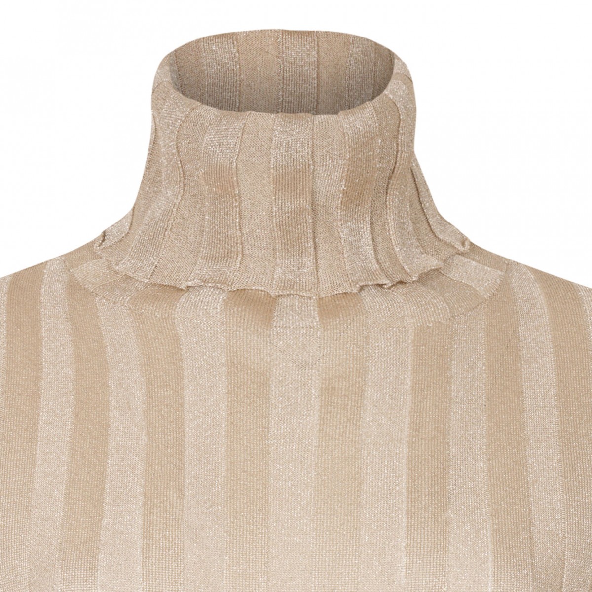 Beige High Neck Knitwear