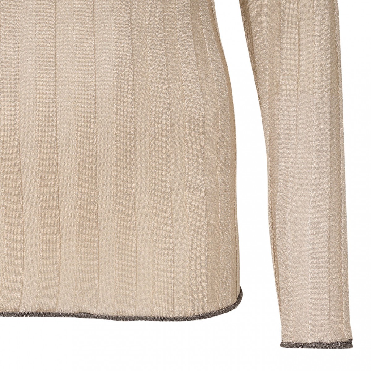 Beige High Neck Knitwear