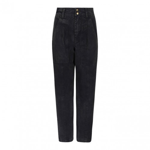 Faded Black Pleated Jeans