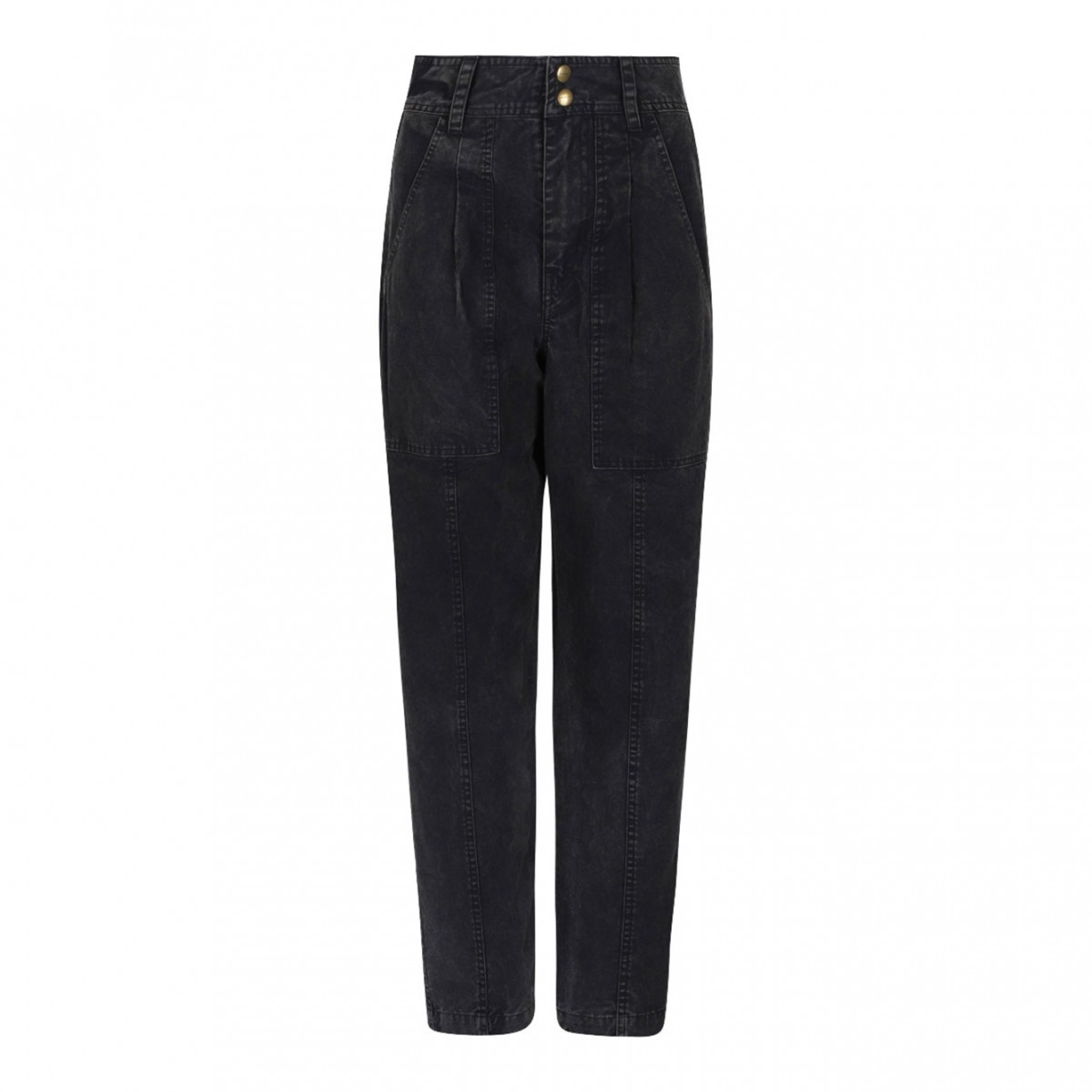 Faded Black Pleated Jeans