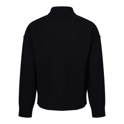 Black Ami De Coeur Funnel-Neck Wool Sweater